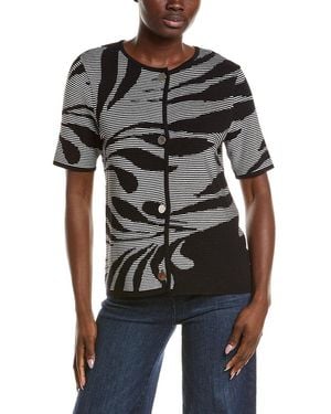 Anne Klein Floral Cardigan - Black