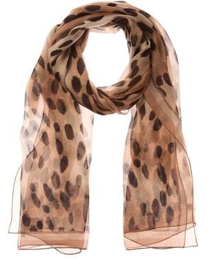 Givenchy Logo Silk Scarf - Brown