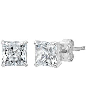 MaxColor 14K Cz Stud Earrings - White