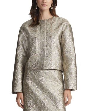 Lafayette 148 New York Collarless Drop Shoulder Jacket - Grey