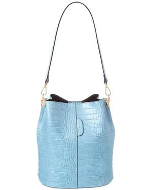 Italian Leather Bucket Bag - Blue