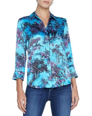 L'Agence Dani Silk Blouse - Blue