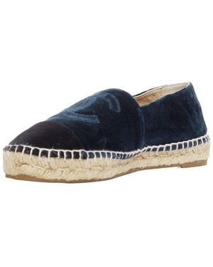 CHANEL Velvet Espadrille (Authentic Pre-Loved) - Blue
