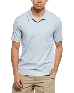 Vince Mesh Rib Johnny Collar Shirt - Blue