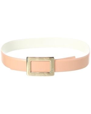 Roger Vivier Reversible Leather Belt - Natural