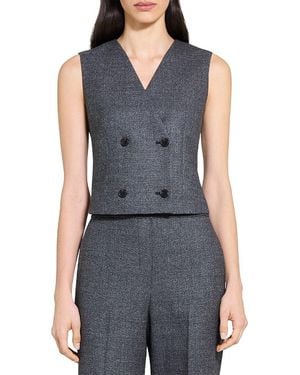 Theory Shrunken Wool Vest - Blue