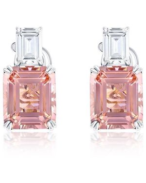 Suzy Levian CZ Jewelry Suzy Levian Gala Collection Cz Drop Earrings - Pink