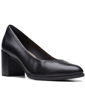 Clarks Freva55 Court Leather Pump - Black