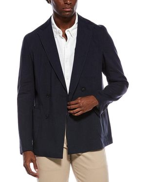 BOSS Hanry Linen-Blend Blazer - Blue