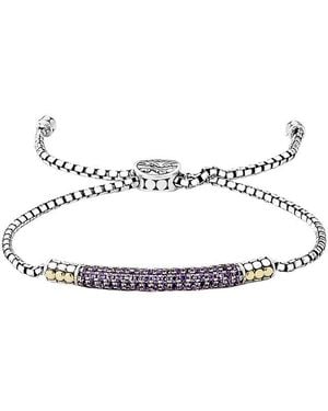 Samuel B. 18K & 0.94 Ct. Tw. Amethyst Bracelet - White