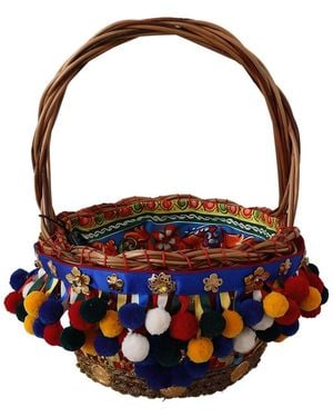 Dolce & Gabbana Wicker Basket Tote - Blue