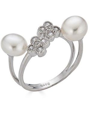 Belpearl 8-7.5Mm Pearl Cz Ring - White