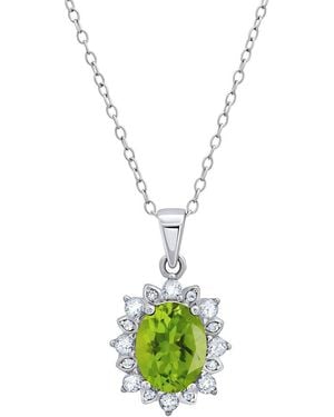 MaxColor 1.60 Ct. Tw. Peridot Pendant Necklace - Metallic
