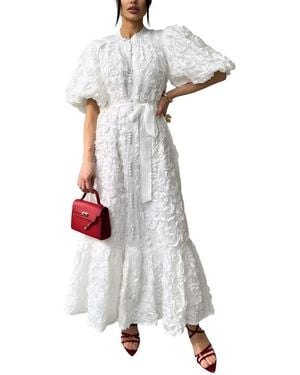 Emma way Embellished Midi Dress - White