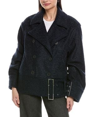 WeWoreWhat Moto Fleece Jacket - Black