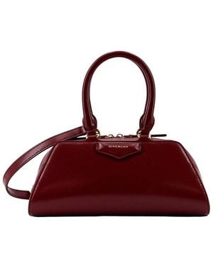 Givenchy Antigona East-West Leather Shoulder Bag - Red