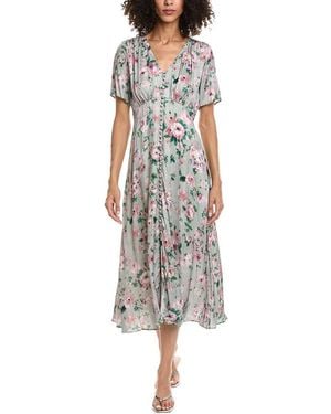 The Kooples Flowing Flowers Midi Dress - Green
