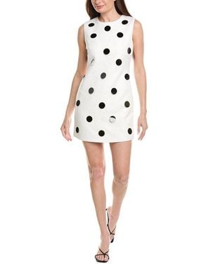 MILLY Ivette Polka Dot Paillette Sleeveless Mini Dress - White
