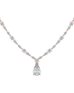 Sabrina Designs Lab Grown Diamonds 14K Rose 20.76 Ct. Tw. Lab-Grown Diamond Drop Necklace - Metallic