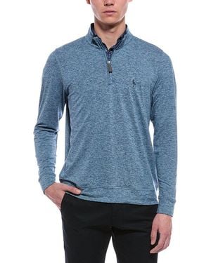 Tailorbyrd Brushed Mélange 1/4-Zip Pullover - Blue