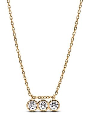 PANDORA Era Bezel 14K 0.Ct. Tw. Lab-Grown Diamond Necklace - Metallic