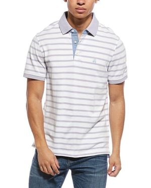 Brooks Brothers Pique Stripe Slim Fit Polo Shirt - White