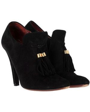Gucci Suede Mischa Tassel Detail Bootie (Authentic Pre-Loved) - Black