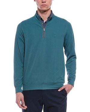 Tailorbyrd Micro Grid Textured Performance 1/4-Zip Pullover - Blue
