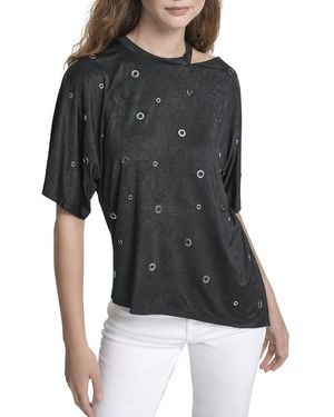 DKNY Studded All Over Top - Black