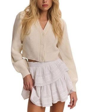 LoveShackFancy Avignon Wool & Cashmere-Blend Crop Cardigan - Natural