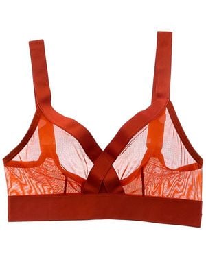 DKNY Sheers Triangle Mesh Bralette - Red