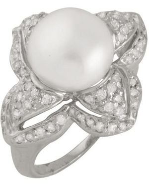 Splendid Plated 10-10.5Mm Pearl Ring - White