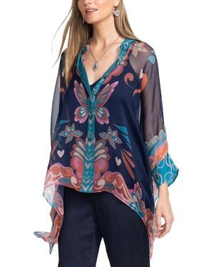 Johnny Was Katia Silk Blouse - Blue