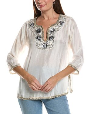 Gretchen Scott Silk Beaded Tunic - Grey
