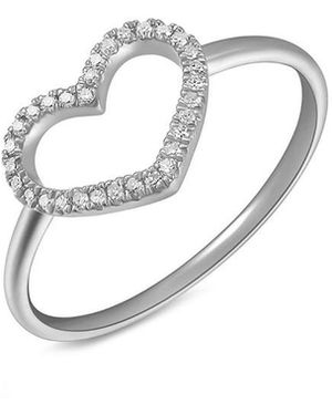 Sabrina Designs 14k 0.08 Ct. Tw. Diamond Open Heart Ring - White