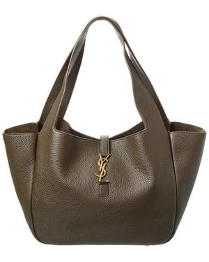 Saint Laurent Bea Leather Tote - Brown