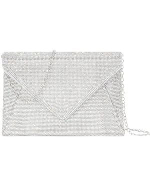 Tiffany & Fred Paris Crystal-Embellished Envelope Clutch - Grey