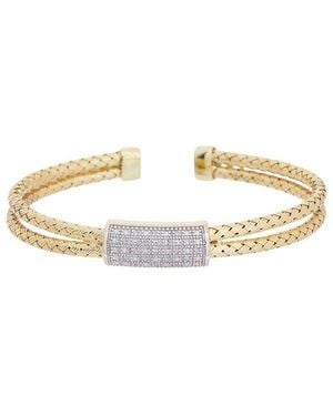 Meshmerise 18K Plated 0.15 Ct. Tw. Diamond Mesh Bangle - Metallic
