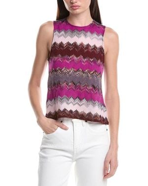 Missoni Zig Zag Patterned Wool-Blend Tank Top - Red