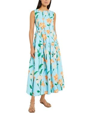 Misook Maxi Drop Waist Dress - Blue