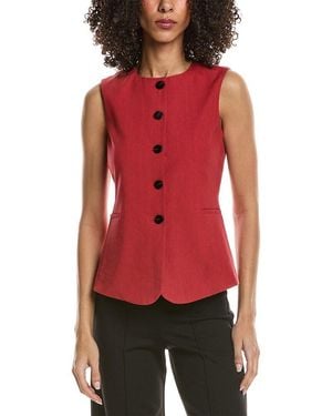 Theory Linen-Blend Vest - Red