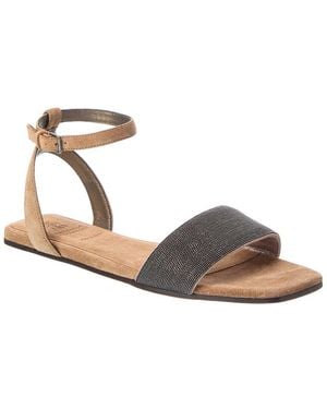Brunello Cucinelli Suede Sandal - Metallic