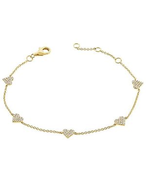 Sabrina Designs 14K 0.31 Ct. Tw. Heart Station Bracelet - White