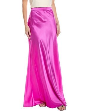 L'Agence Ryker Waistband Silk Bias Skirt - Pink