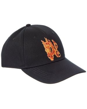 Palm Angels Burning Monogram Hat - Blue