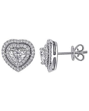 Diamond Select Cuts 14K 1.49 Ct. Tw. Diamond Heart Earrings - Metallic