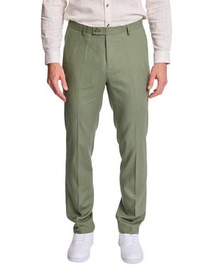 Paisley & Gray Downing Linen-Blend Pant - Green