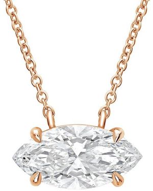 Diana M. Jewels Diana M. 14K Rose 2.00 Ct. Tw. Lab-Grown Diamond Solitaire Pendant - White