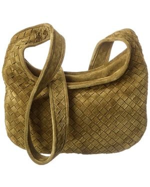 Bottega Veneta Logo Suede Crossbody - Metallic
