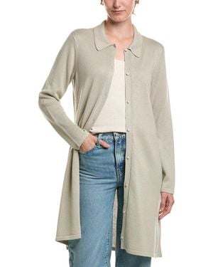 Eileen Fisher Petite Collared Cardigan - Blue